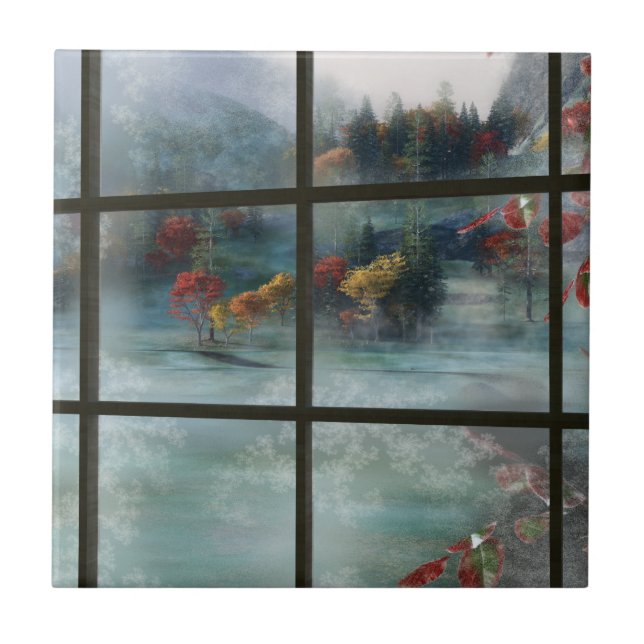 Cwm Autumn Frost Decorative Tile / Trivet (Front)