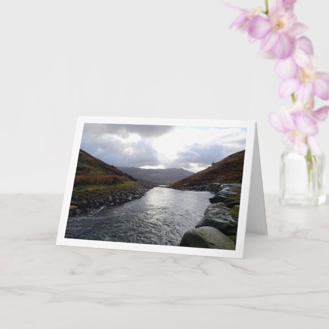 Cwm Llan, Snowdonia, Wales, United Kingdom Card (Orchid)