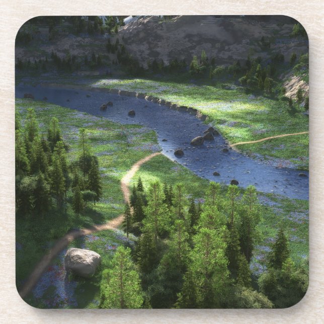 Cwm Solitude Cork Coasters (Front)