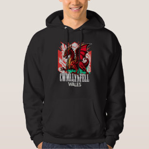 Cwmllynfell Wales Welsh Flag Y Ddraig Goch Dragon Hoodie