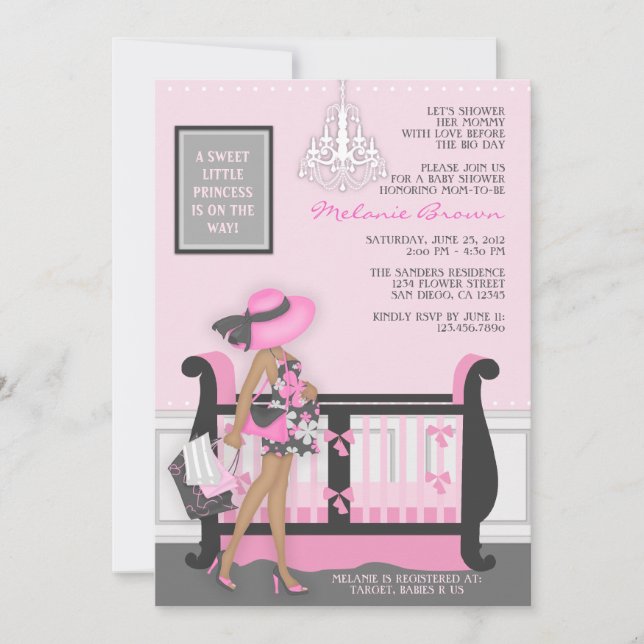 [CWR Heather M] Chic Modern Mum Baby Shower Invite (Front)