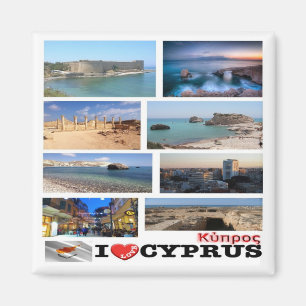 CY - Cyprus - I Love Collage Mosaic Magnet