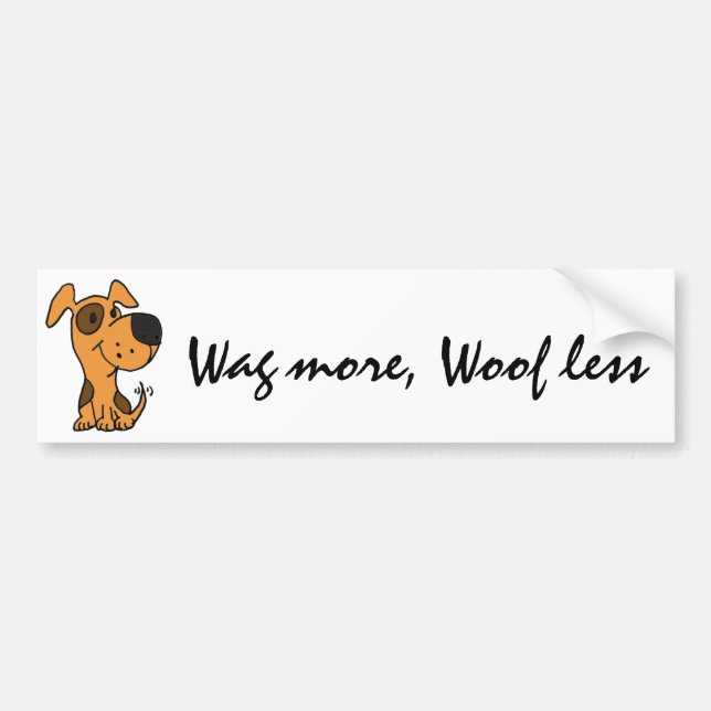 CY- Funny Woof Dog Bumper Sticker (Front)