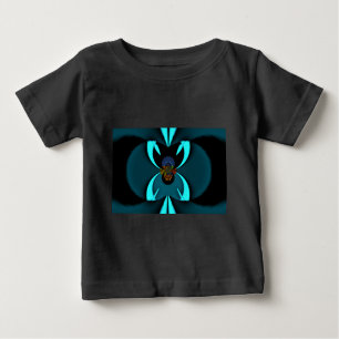 Cyan Abstract Art Print Baby T-Shirt