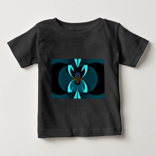 Cyan Abstract Art Print Baby T-Shirt (Front)