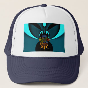 Cyan Abstract Art Print Trucker Hat