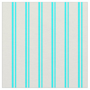 Cyan and Beige Coloured Lines/Stripes Pattern Fabric