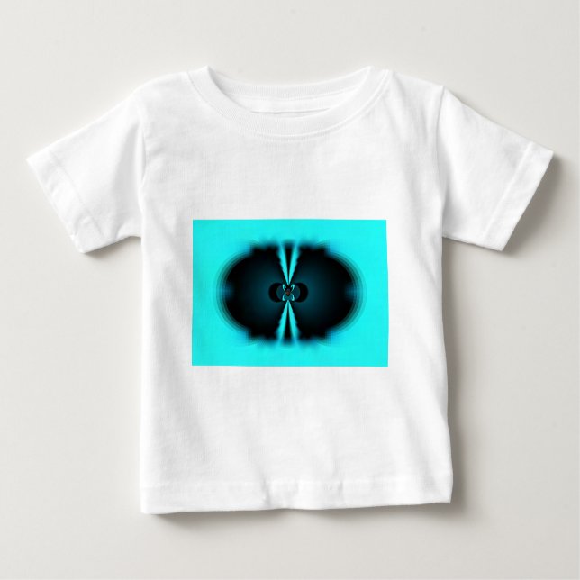 Cyan and Black Abstract Art Print Baby T-Shirt (Front)