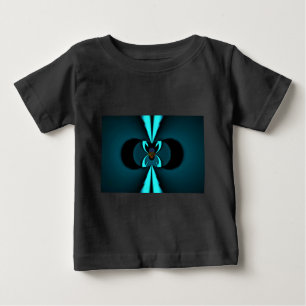Cyan and Black Abstract Art Print Baby T-Shirt
