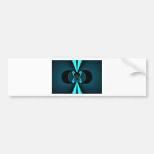 Cyan and Black Abstract Art Print Bumper Sticker
