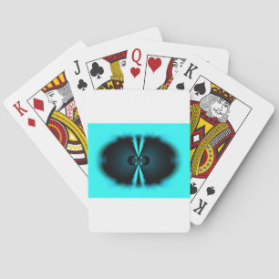 Cyan and Black Abstract Art Print Playing Cards