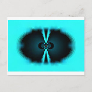 Cyan and Black Abstract Art Print Postcard