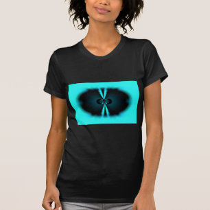 Cyan and Black Abstract Art Print T-Shirt