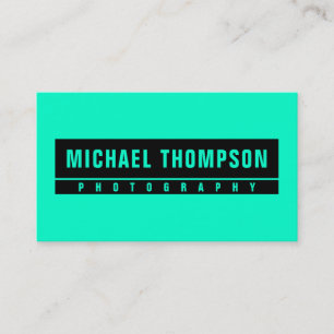 Cyan and black business card