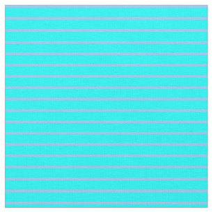 Cyan and Light Sky Blue Pattern of Stripes Fabric