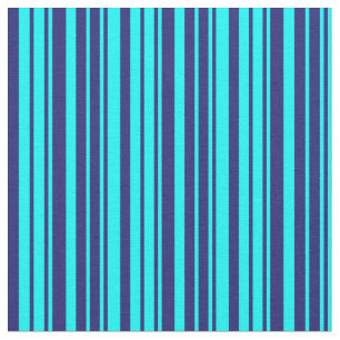 Cyan and Midnight Blue Coloured Lines Fabric