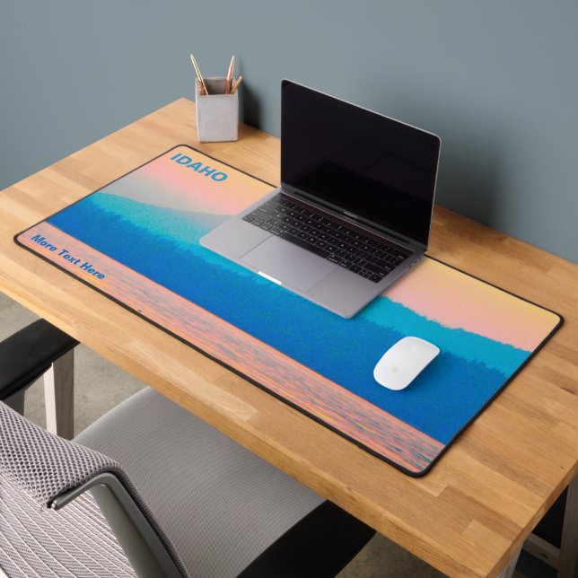 Cyan And Salmon Idaho Desk Mat (Office 2)