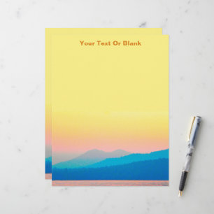 Cyan and Salmon Sunset Custom Letterhead