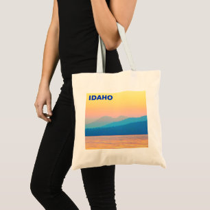 Cyan and Salmon Sunset Tote Bag