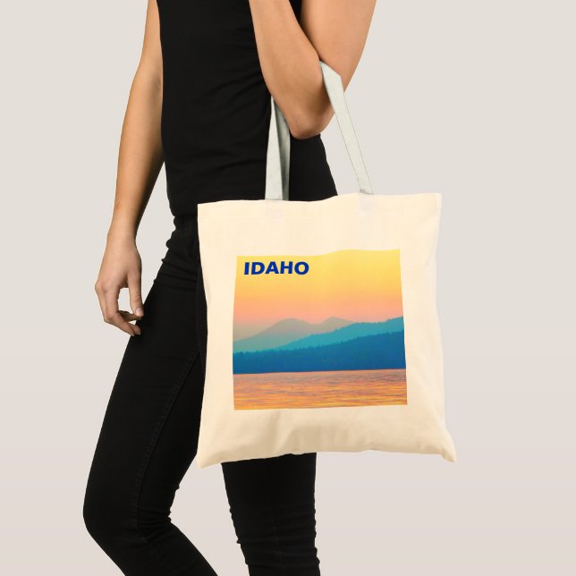 Cyan and Salmon Sunset Tote Bag (Front (Product))