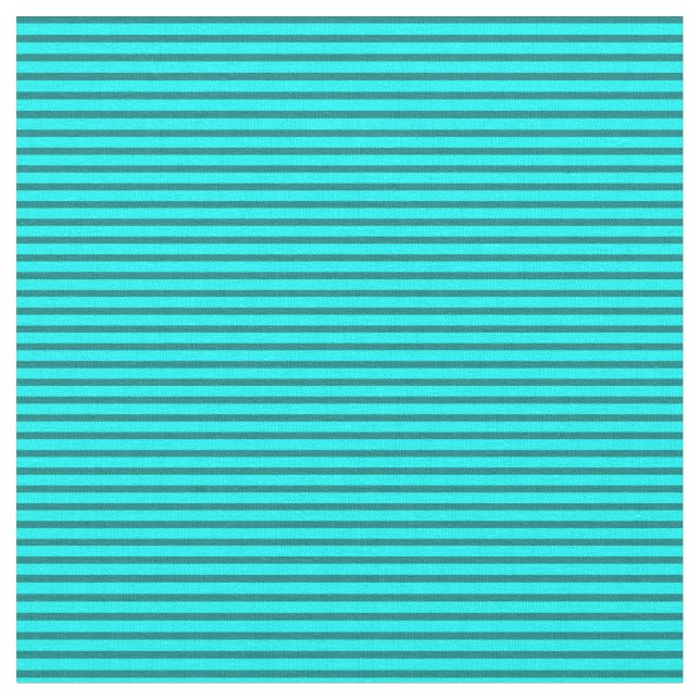 Cyan and Teal Coloured Stripes/Lines Pattern Fabric (Close Up)