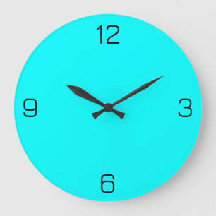 Cyan / Aqua Blue 00FFFF Colour - Option to Add Nam Large Clock