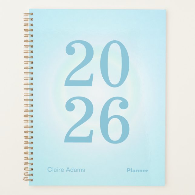 Cyan Blue Aura Big Year Planner (Front)