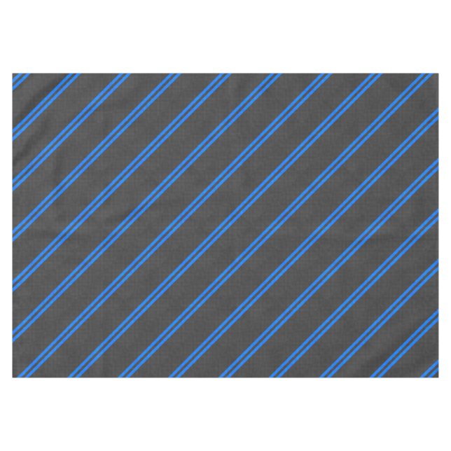Cyan Blue Carbon Fibre Style Racing Stripes Tablecloth (Front (Horizontal))