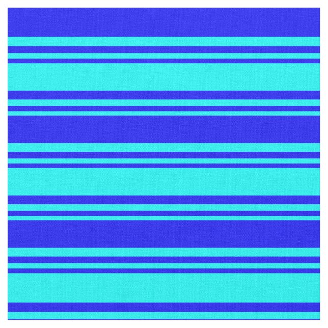 Cyan & Blue Coloured Pattern of Stripes Fabric (Close Up)