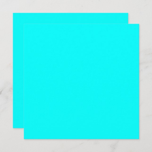 Cyan Blue Green Turquoise Solid Colour Card (Front/Back)