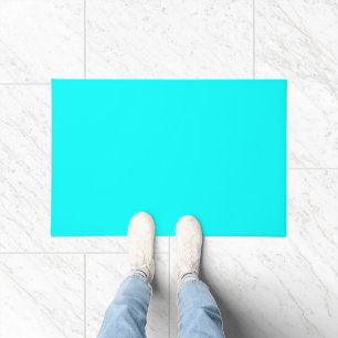 Cyan Blue Green Turquoise Solid Colour Doormat