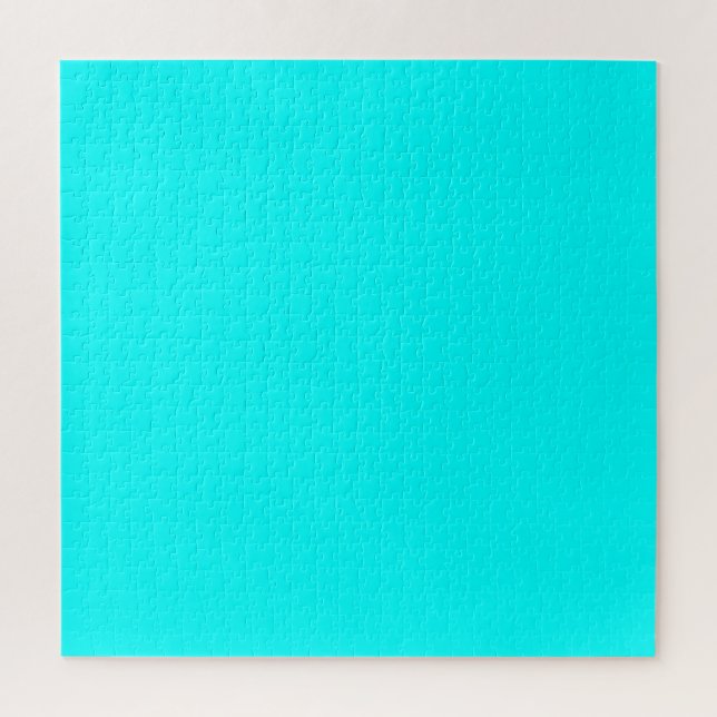 Cyan Blue Green Turquoise Solid Colour Jigsaw Puzzle (Vertical)