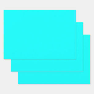 Cyan Blue Green Turquoise Solid Colour Wrapping Paper Sheet