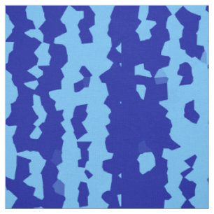 Cyan Blue Irregular Abstract Design Fabric