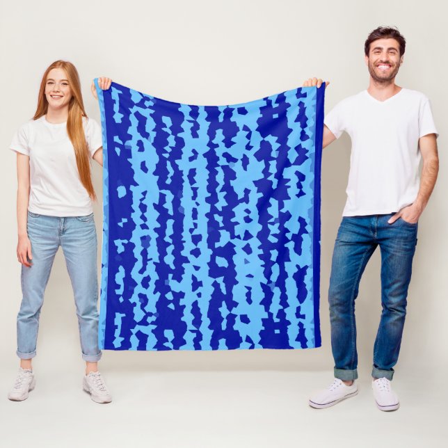 Cyan Blue Irregular Abstract Design  Fleece Blanket (In Situ)