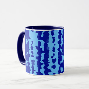 Cyan Blue Irregular Abstract Design  Mug