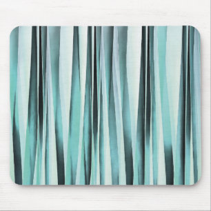 Cyan Blue Ocean Stripey Lines Pattern Mouse Pad