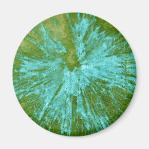 Cyan Blue on Green Paintball Magnet