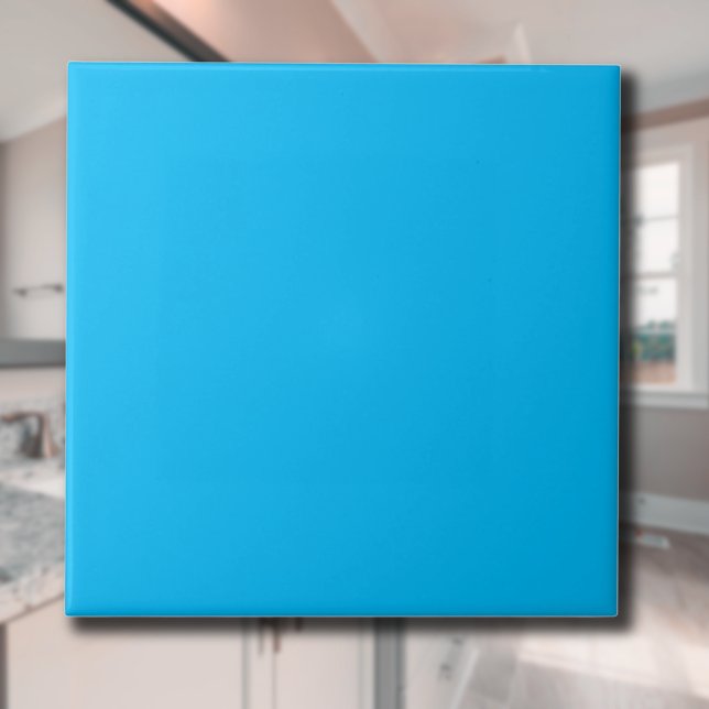 Cyan Blue Solid Colour | Classic | Elegant Ceramic Tile (Creator Uploaded)