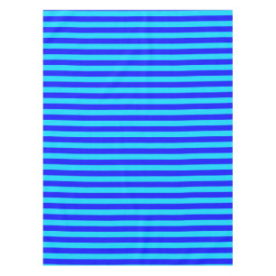 Cyan Blue Stripes Design Tablecloth