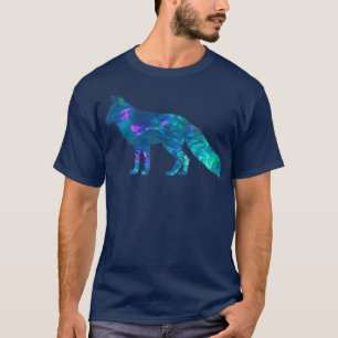 Cyan Blue Violet Teal Fo For Animal Lover Christma T-Shirt