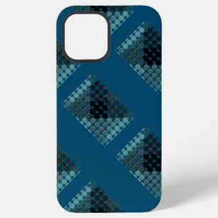 Cyan buttons over blue, forming geometric shapes iPhone 12 pro max case