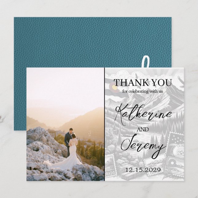 Cyan Colorado Passport Thank You Card (Front/Back)