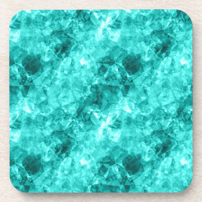 Cyan Crumpled Texture Coaster (Front)