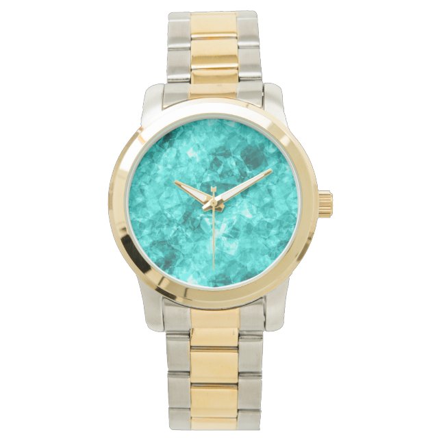 Cyan Crumpled Texture Watch (Front)