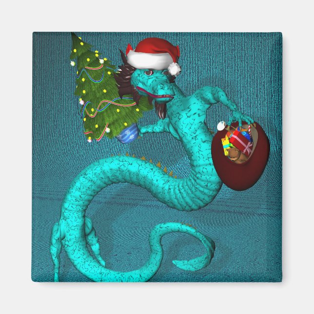 Cyan Dragon Magnet (Front)