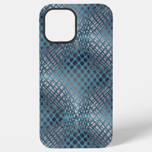 Cyan drawn that looks like a tangle of fishing net iPhone 12 pro max case