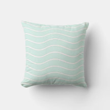 Cyan Green Pastel & White Wavy Lines Design
