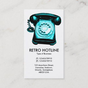 Cyan Hot Line - White Business Card