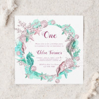 Cyan & Lavender Under the Sea Girl Birthday Square